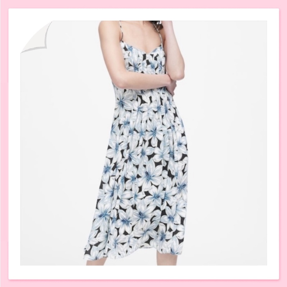 Banana Republic Floral Midi Dress Petite